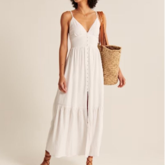 Abercrombie & Fitch Dresses & Skirts - Abercrombie & Fitch White Button-Through Maxi Dress